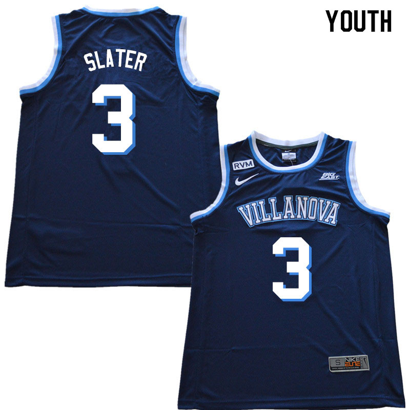2018 Youth #3 Brandon Slater Villanova Wildcats College Basketball Jerseys Sale-Navy